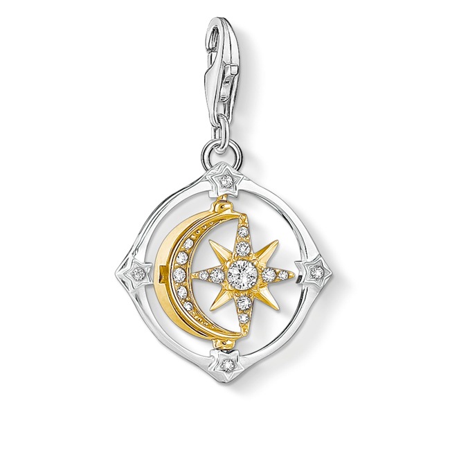 Thomas Sabo Pendentif Charm Lune et Étoile Mobiles - 1815-414-7