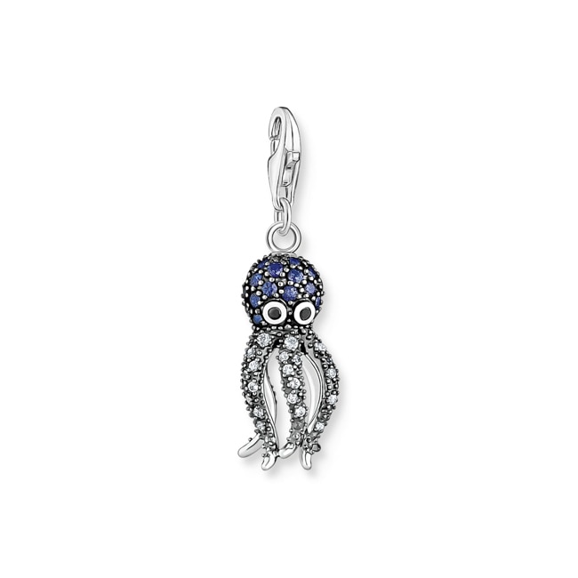 Thomas Sabo Charm-Anhänger Oktopus mit blauen Steinen - 1890-644-1