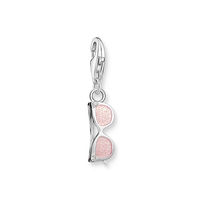 Thomas Sabo Pendentif Charm lunettes de soleil roses avec pierres blanches argent 925 - 2027-041-9