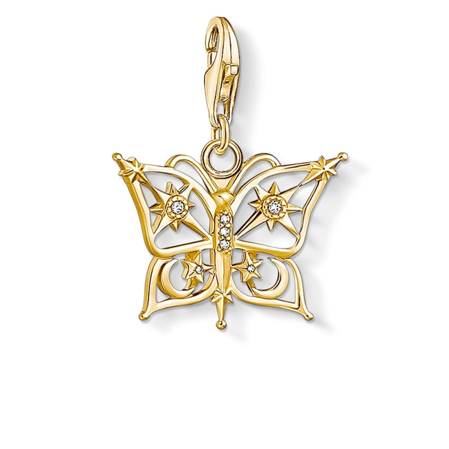 Thomas Sabo Pendentif Charm papillon étoile & lune or - 1853-414-14