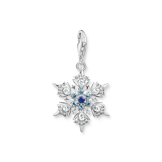 Thomas Sabo Charm pendant snowflake with blue stones silver - 1902-945-7