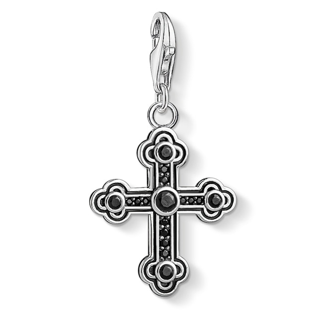Thomas Sabo Pendentif Charm Croix Noire - 1477-643-11