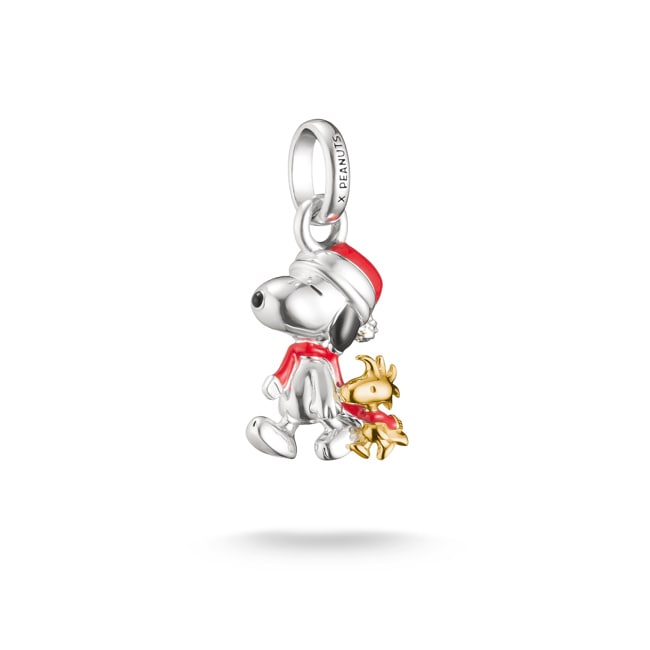 Thomas Sabo Charm-Anhänger Snoopy & Woodstock Santa Edition PEANUTS Connect Vergoldung - CC1307-427-7