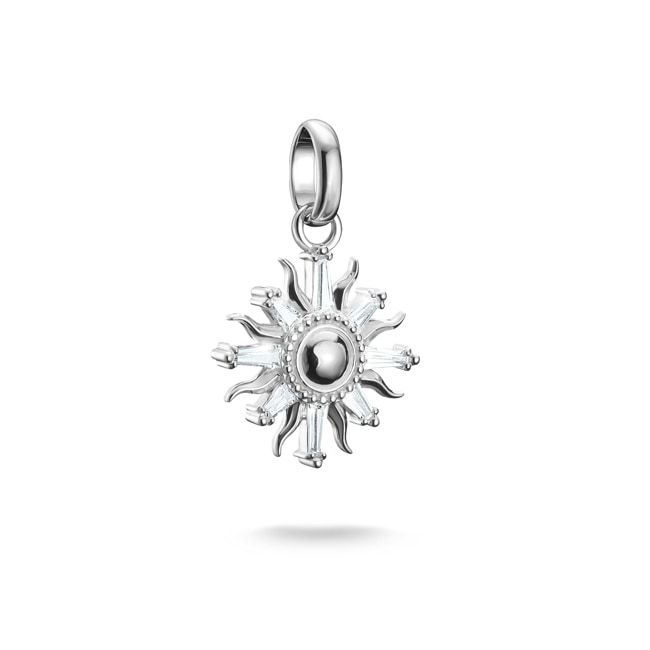Thomas Sabo Pendentif Charm soleil avec pierres blanches Connect argent - CC1246-051-14