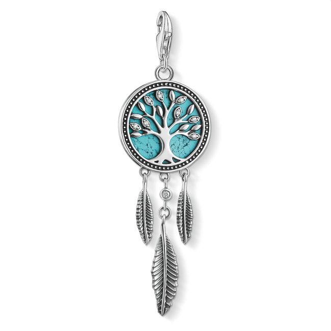 Thomas Sabo Charm pendant Dreamcatcher Tree Turquoise - 1844-646-17