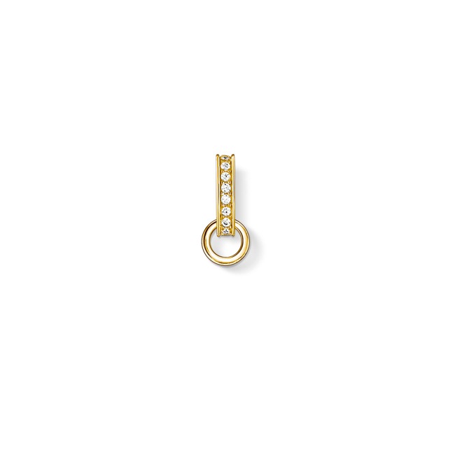 Thomas Sabo Yellow Gold Round CZ Channel Set Charm Carrier main image 0