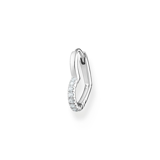 Thomas Sabo Charm Club Einzel Creole Herz mit weisse Steine silber - CR693-051-14