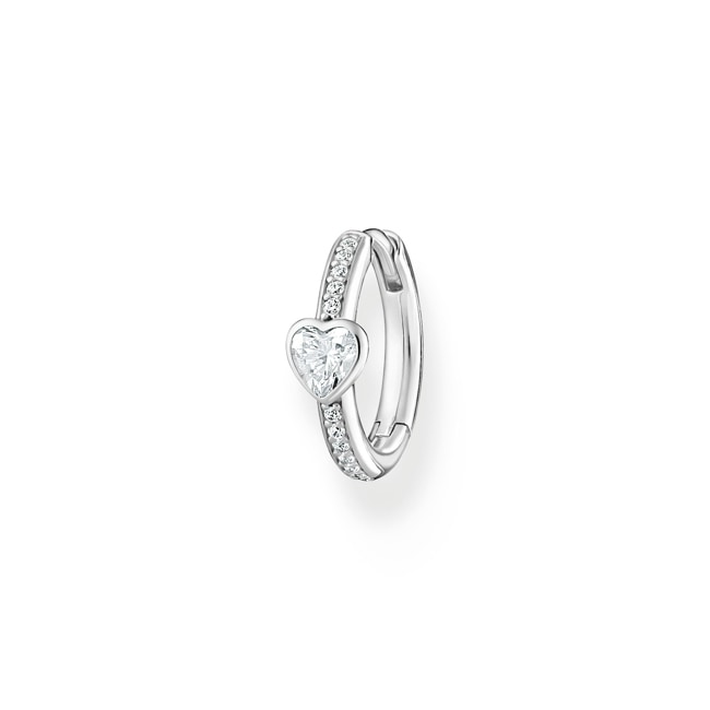 Thomas Sabo Charm Club Créole unique avec coeur et pierres blanches argent - CR692-051-14