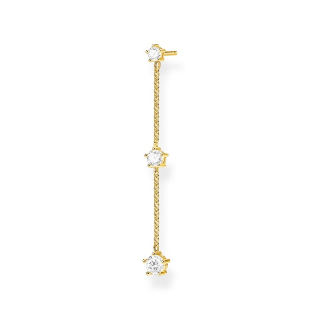 Thomas Sabo Charm Club Einzel Ohrring weisse Steine gold - H2150-414-14