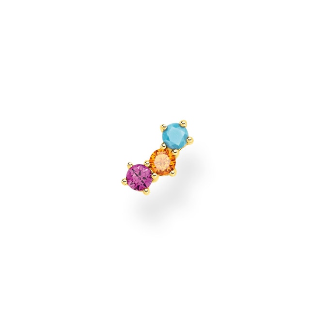 Thomas Sabo Charm club single stud earrings coloured stone gold - H2132-488-7