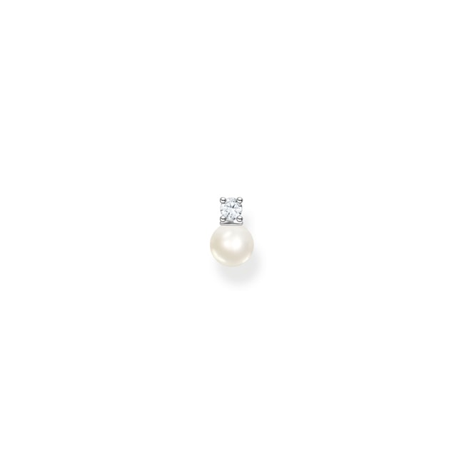Thomas Sabo Charm Club Einzel Ohrstecker Perle mit weissem Stein silber - H2214-167-14