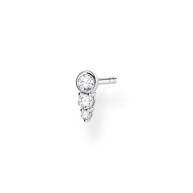 Thomas Sabo Charm Club Clou d'oreille unique Pierres blanches argent - H2143-051-14