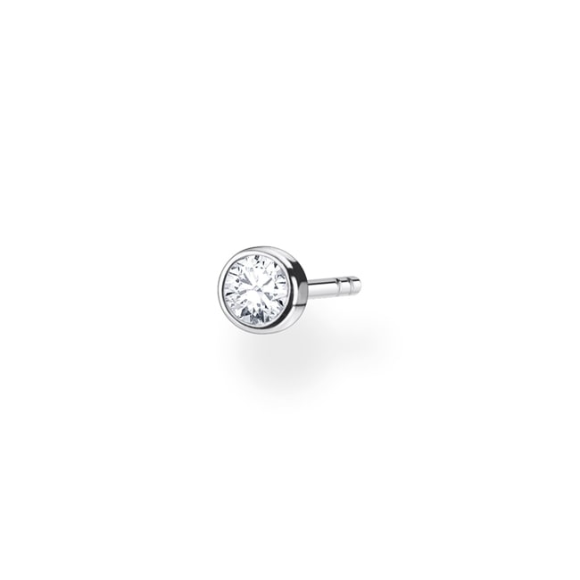 Thomas Sabo Charm club single stud earrings white stone silver - H2136-051-14