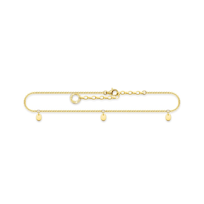 Thomas Sabo Charm Club Fusskette Plättchen gold - AK0025-413-39-L27V