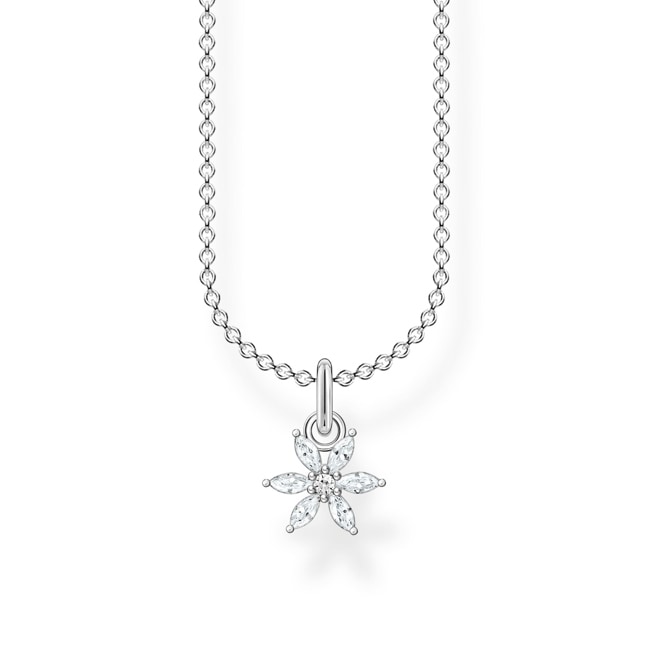 Thomas Sabo Charm club chain flower white stone - KE2103-051-14-L45V