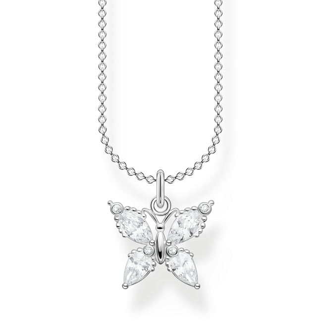 Thomas Sabo Charm Club Chaîne papillon pierres blanches - KE2101-051-14-L45V