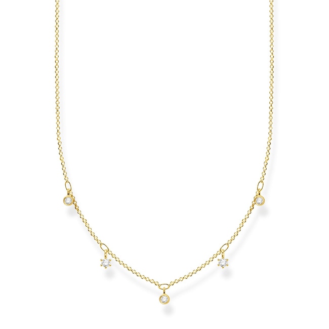Thomas Sabo Charm Club Kette weisse Steine gold - KE2071-414-14-L45v
