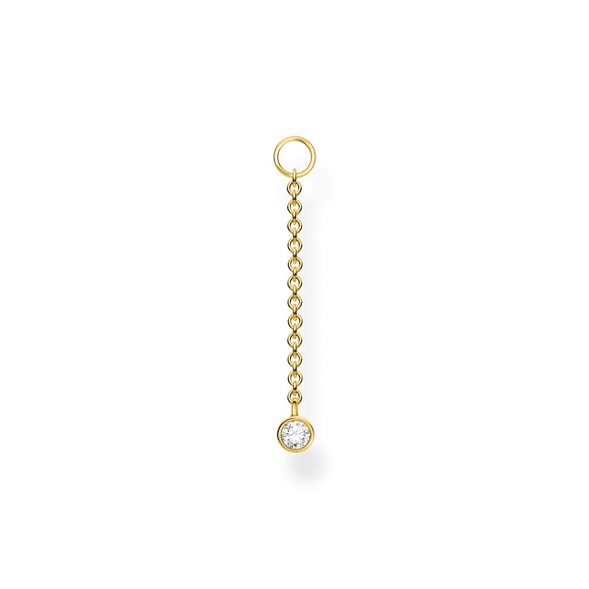Thomas Sabo Charm Club Ohrring Anhänger weisser Stein gold - EP006-414-14