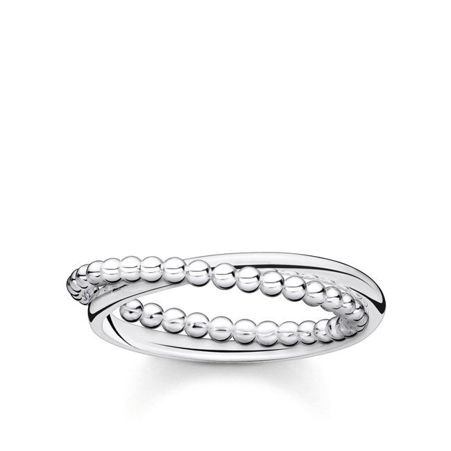 Thomas Sabo Charm Club Ring doppel Kugeln silber - TR2321-001-21