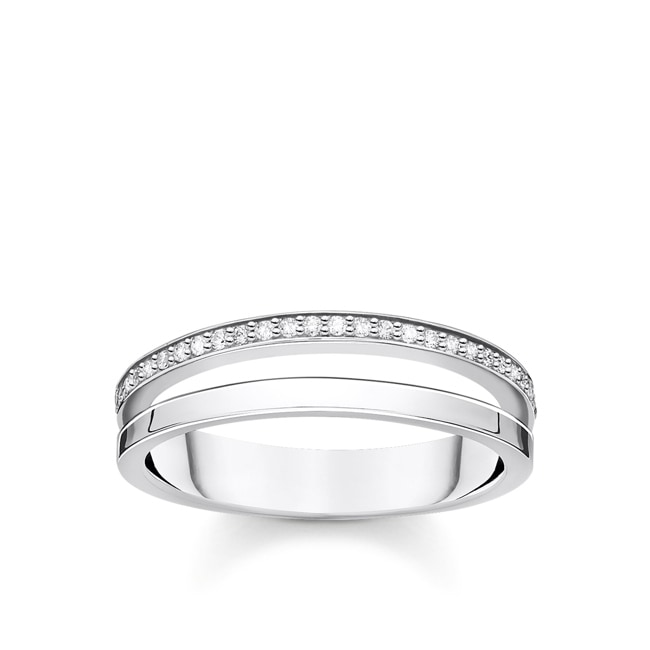 Thomas Sabo Charm club Ring double white stone silver - TR2316-051-14