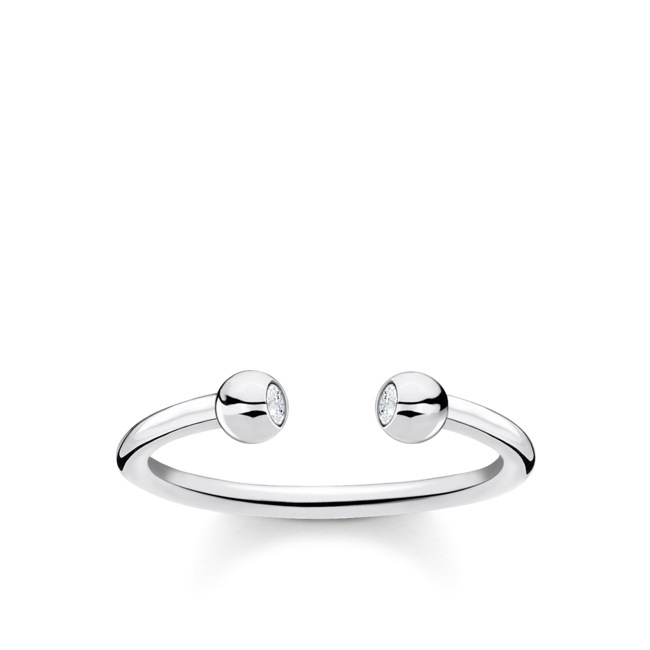 Thomas Sabo Charm Club Ring Kugeln mit Steinen silber - TR2319-051-14