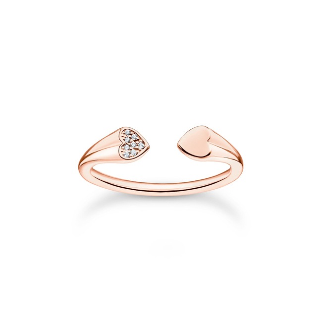 Thomas Sabo Charm Club Ring mit Herzen roségold - TR2392-416-14