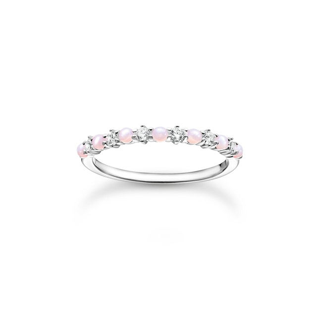 Thomas Sabo Charm club Ring pink and white stone - TR2343-166-7