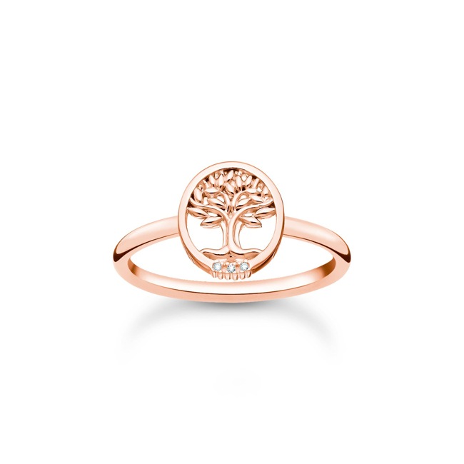 Thomas Sabo Charm Club Ring Tree of Love mit weissen Steinen roségold - TR2375-416-14