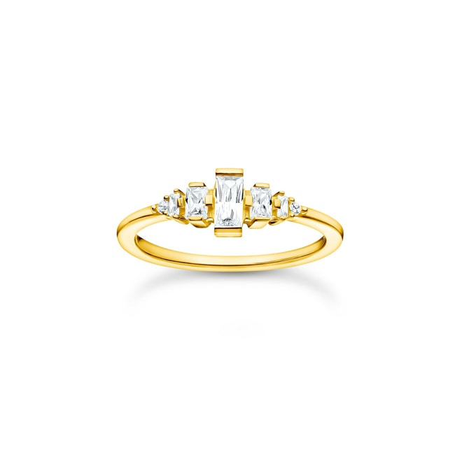Thomas Sabo Charm Club Ring Vintage weisse Steine gold - TR2347-414-14