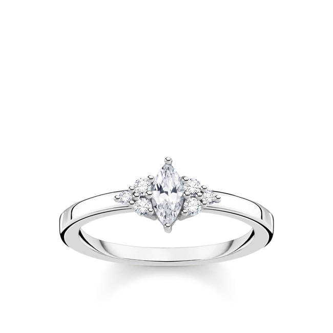 Thomas Sabo Charm club Ring vintage white stone silver Thomas Sabo Charm club Ring vintage white stone silver - TR2325-051-14