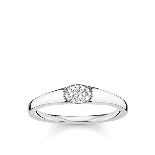 Thomas Sabo Charm Club Ring weisse Steine silber - TR2315-051-14