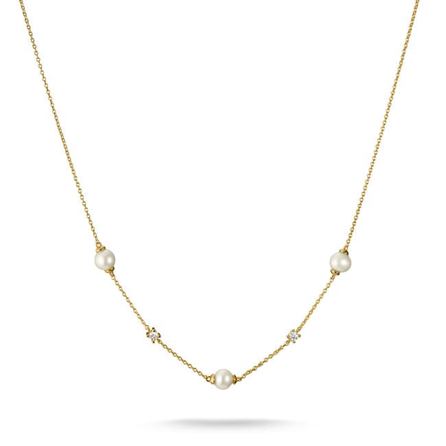 Thomas Sabo Classic Pearls Chaîne Avec Perles Et Zirconia Blanche - KE2120-M01-14-L45V