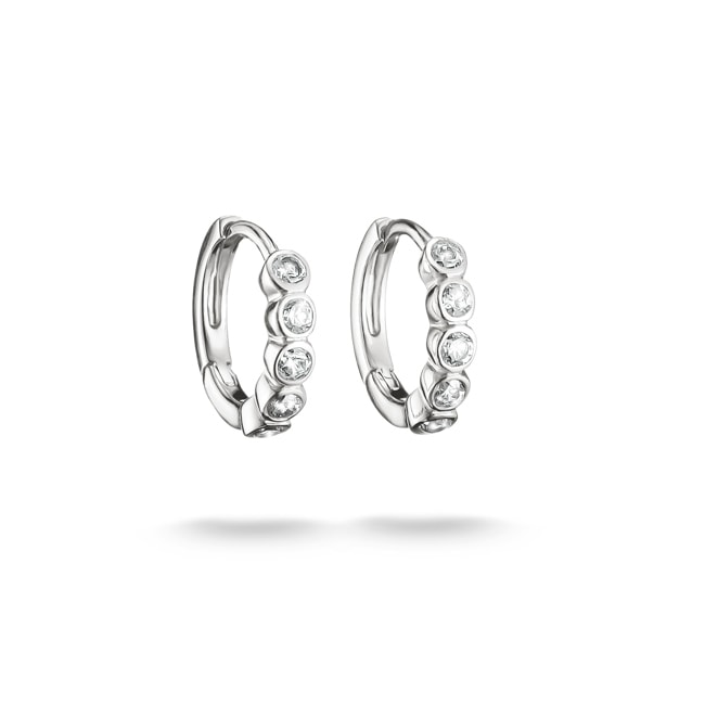 Thomas Sabo Classic TS Hoop Earrings with White Zirconia - CR777-051-14