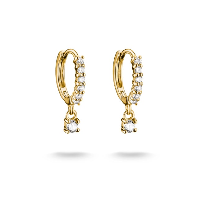 Thomas Sabo Classic TS Hoop Earrings with White Brilliant-Cut Zirconia - CR781-M01-14