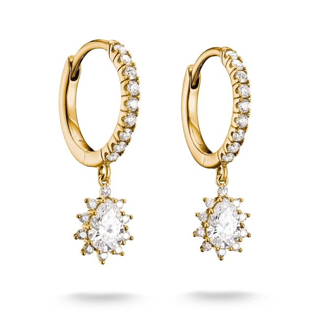 Thomas Sabo Classic TS Creolen Mit Weissem Zirkonia In Tropfenform - CR748-M01-14