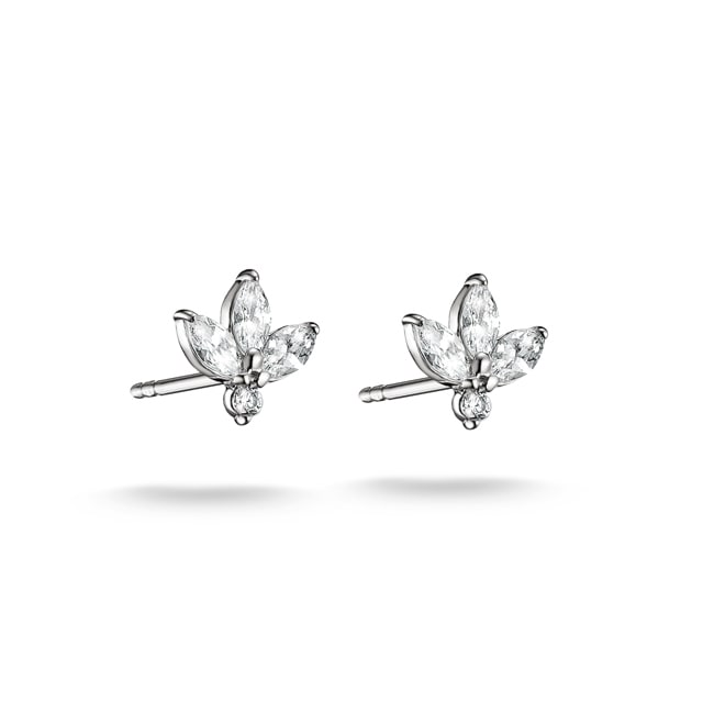 Thomas Sabo Classic TS Ohrstecker Blüte mit weissem Zirkonia in Tropfenform - H2371-051-14