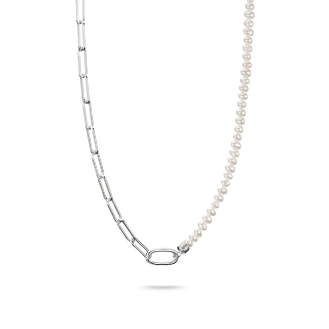 Thomas Sabo Connect Collier Charm Paperclip et perles avec un Connect Link Argent Thomas Sabo Connect Collier Charm Paperclip et perles avec un Connect Link Argent - C1211-082-14-L45