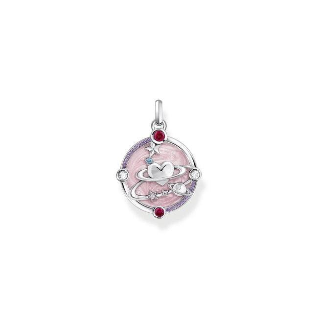 Thomas Sabo Cosmic Amulet Pendentif en argent rose avec planète cœur et pierres Thomas Sabo Cosmic Amulet Pendentif en argent rose avec planète cœur et pierres - PE959-340-9