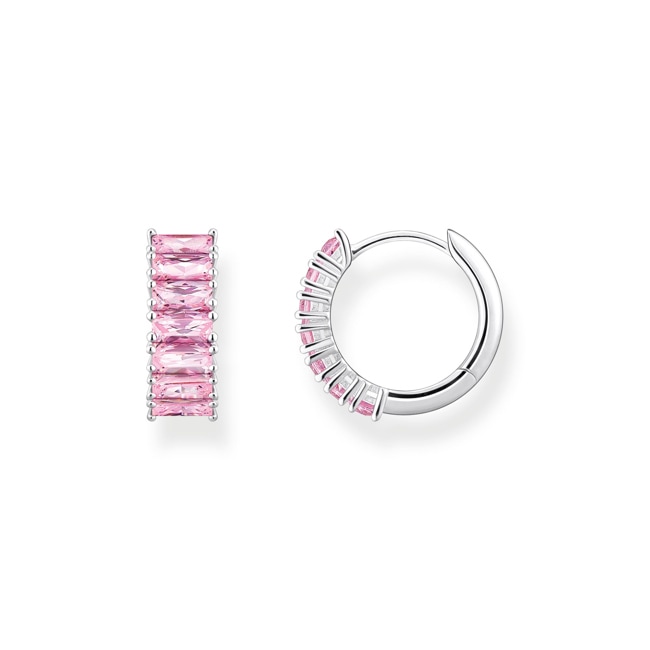 Thomas Sabo Creolen mit pinken Steinen Pavé Silber - CR667-051-9