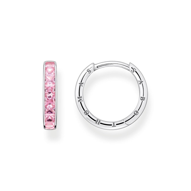 Thomas Sabo Creolen mit pinken Steinen Pavé Silber - CR668-051-9