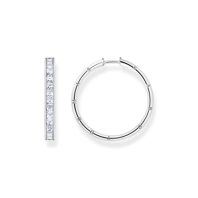 Thomas Sabo Créoles blanche pavé argent - CR671-051-14