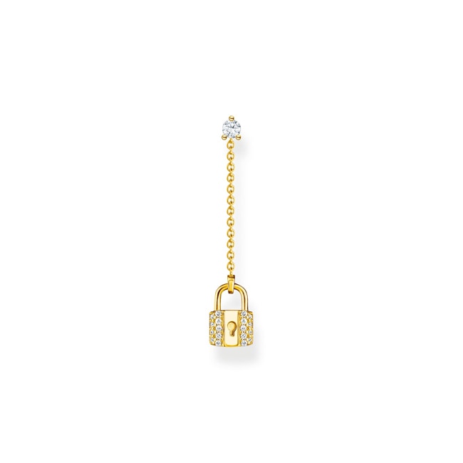 Thomas Sabo single earring lock with white stones gold - H2213-414-14