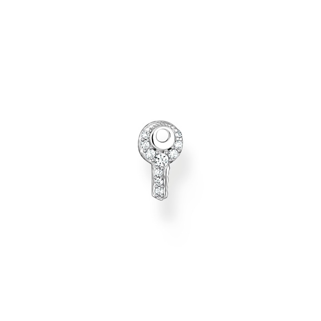 Thomas Sabo Einzel Ohrstecker Schlüssel weisse Steine silber - H2220-051-14