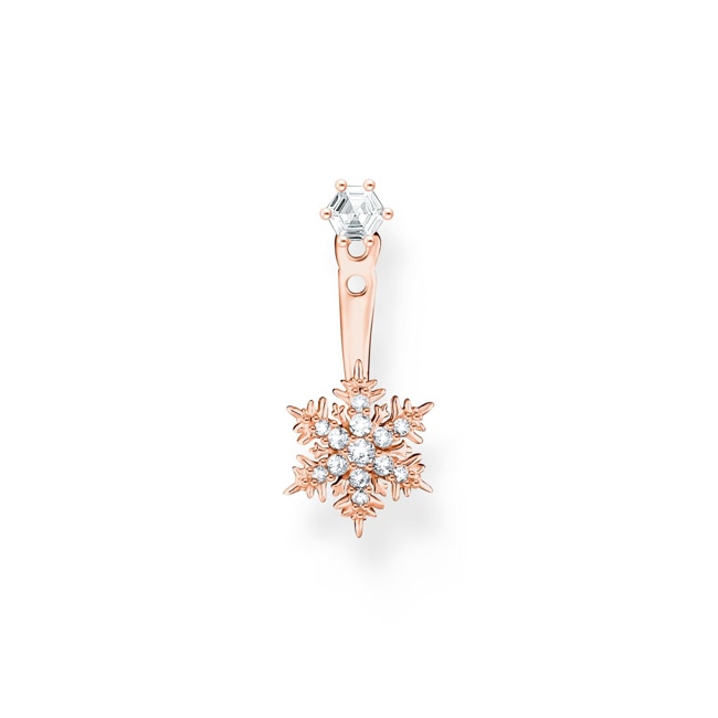 Thomas Sabo Einzel Ohrstecker Schneeflocke mit weissen Steinen Roségold - H2255-416-14