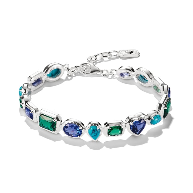 Thomas Sabo Elyndra Bracelet beads bleu-vert argent - A2217-405-1-L19V