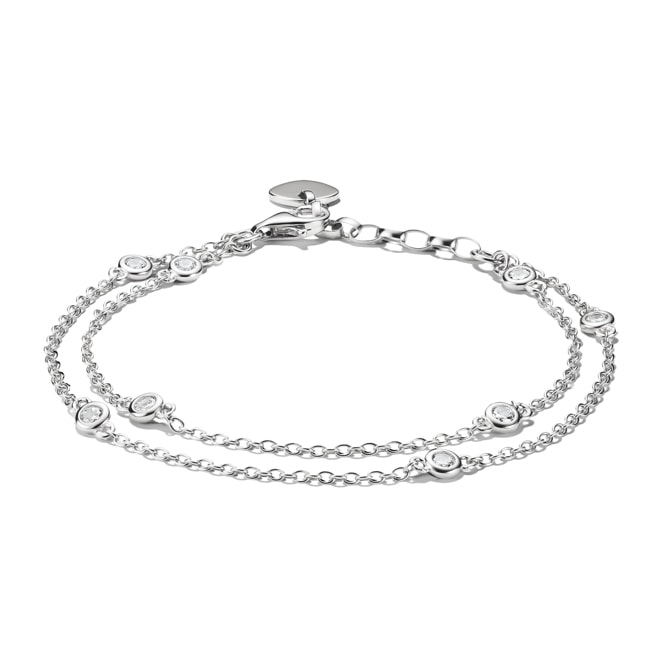Thomas Sabo Elyndra Armband doppelreihig Zirkonia Silber - A2216-051-14-L19V