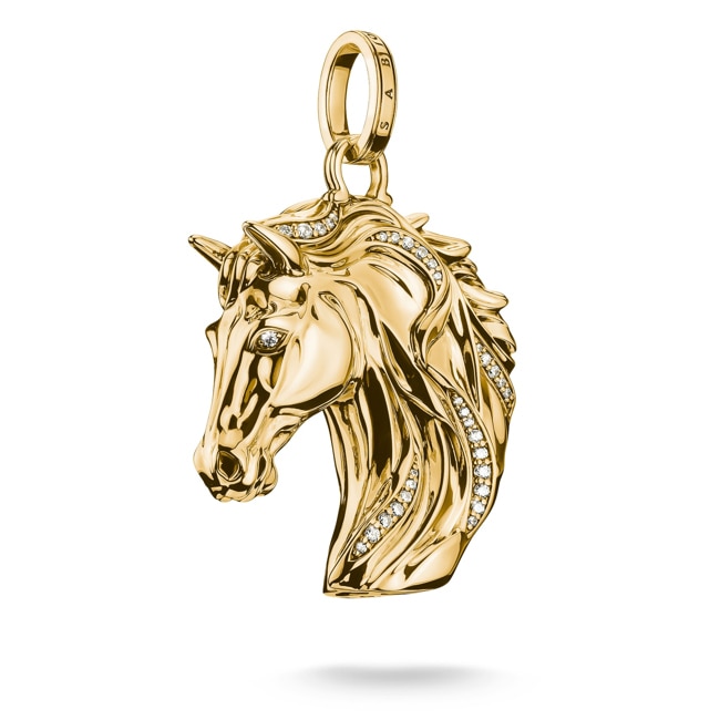 Thomas Sabo Elyndra Cheval Pendentif zirconia Plaqué or - PE989-414-39
