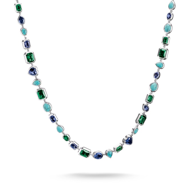 Thomas Sabo Elyndra Kette mit mehrfarbigen Steinen - KE2341-166-7-L45V