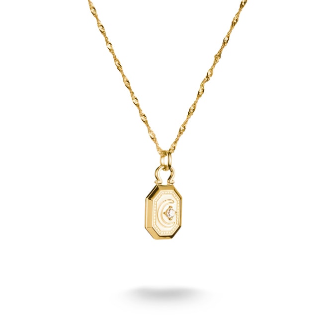 Thomas Sabo Elyndra Gold Plated Moon Necklace - KE2334-414-14-L50V