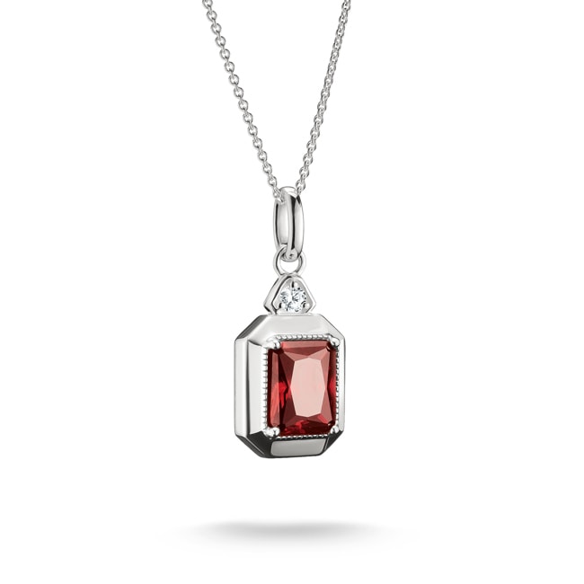 Thomas Sabo Elyndra Chaîne pendentif pierre octogonale rouge argent - KE2366-051-10-L45V